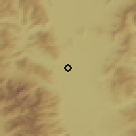 Shaded relief of the 53 km around Mogila, drawn from the GMTED2010 grid