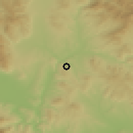 Shaded relief of the 53 km around Orašac, drawn from the GMTED2010 grid