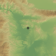Shaded relief of the 53 km around Bogdanci, drawn from the GMTED2010 grid