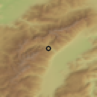 Shaded relief of the 53 km around Šipkovica, drawn from the GMTED2010 grid