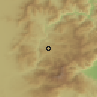 Shaded relief of the 53 km around Staravina, drawn from the GMTED2010 grid