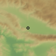 Shaded relief of the 53 km around Strumica, drawn from the GMTED2010 grid