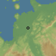 Shaded relief of the 59 km around Ambanja, drawn from the GMTED2010 grid