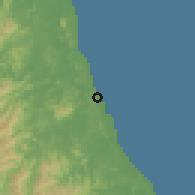 Shaded relief of the 59 km around Antalaha, drawn from the GMTED2010 grid