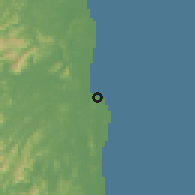 Shaded relief of the 59 km around Sambava, drawn from the GMTED2010 grid