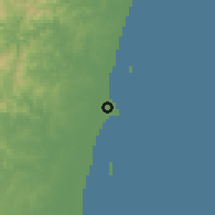 Shaded relief of the 59 km around Toamasina, drawn from the GMTED2010 grid