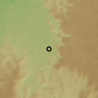 Shaded relief of the 59 km around Tsaratanana, drawn from the GMTED2010 grid