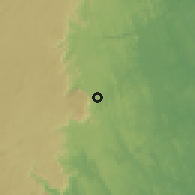 Shaded relief of the 58 km around Vondrozo, drawn from the GMTED2010 grid