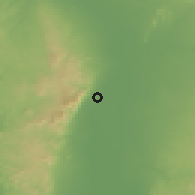 Shaded relief of the 59 km around Nsanje, drawn from the GMTED2010 grid