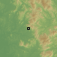 Shaded relief of the 60 km around Beroga, drawn from the GMTED2010 grid
