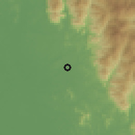 Shaded relief of the 60 km around Bidor Stesen, drawn from the GMTED2010 grid