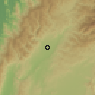 Shaded relief of the 60 km around Bingkur, drawn from the GMTED2010 grid