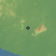 Shaded relief of the 60 km around Asahan, drawn from the GMTED2010 grid
