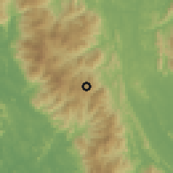 Shaded relief of the 60 km around Bukit Fraser, drawn from the GMTED2010 grid