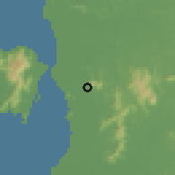 Shaded relief of the 60 km around Bukit Mertajam, drawn from the GMTED2010 grid