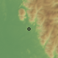 Shaded relief of the 60 km around Bukit Pagar, drawn from the GMTED2010 grid