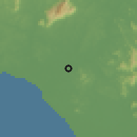 Shaded relief of the 60 km around Bukit Pasir, drawn from the GMTED2010 grid