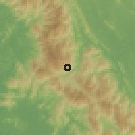 Shaded relief of the 60 km around Bukit Tinggi, drawn from the GMTED2010 grid