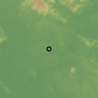 Shaded relief of the 60 km around Chamek, drawn from the GMTED2010 grid