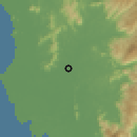 Shaded relief of the 60 km around Changkat Lobak, drawn from the GMTED2010 grid