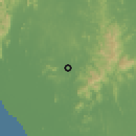 Shaded relief of the 60 km around Changlun, drawn from the GMTED2010 grid