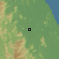 Shaded relief of the 60 km around Chenering, drawn from the GMTED2010 grid