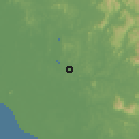 Shaded relief of the 60 km around Cyberjaya, drawn from the GMTED2010 grid
