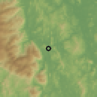Shaded relief of the 60 km around Dabong, drawn from the GMTED2010 grid