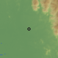Shaded relief of the 60 km around Degong, drawn from the GMTED2010 grid