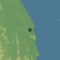 Shaded relief of the 60 km around Dungun, drawn from the GMTED2010 grid