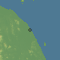 Shaded relief of the 60 km around Fikri, drawn from the GMTED2010 grid