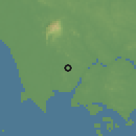 Shaded relief of the 60 km around Gelang Patah, drawn from the GMTED2010 grid
