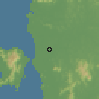 Shaded relief of the 60 km around Ayer Itam, drawn from the GMTED2010 grid