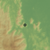 Shaded relief of the 60 km around Gemang, drawn from the GMTED2010 grid