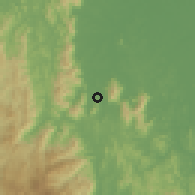 Shaded relief of the 60 km around Air Lanas, drawn from the GMTED2010 grid