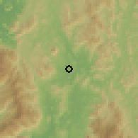 Shaded relief of the 60 km around Grik, drawn from the GMTED2010 grid