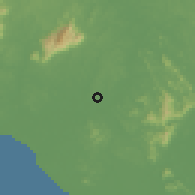 Shaded relief of the 60 km around Grisek, drawn from the GMTED2010 grid