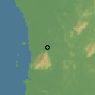 Shaded relief of the 60 km around Guar Chempedak, drawn from the GMTED2010 grid