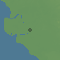 Shaded relief of the 60 km around Hutan Melintang, drawn from the GMTED2010 grid