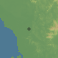 Shaded relief of the 60 km around Ijok, drawn from the GMTED2010 grid