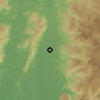 Shaded relief of the 60 km around Ipoh, drawn from the GMTED2010 grid