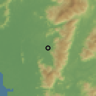 Shaded relief of the 60 km around Jelai, drawn from the GMTED2010 grid