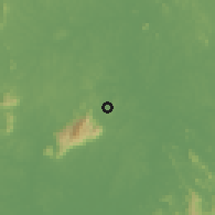 Shaded relief of the 60 km around Jementah, drawn from the GMTED2010 grid