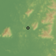Shaded relief of the 60 km around Jeniang, drawn from the GMTED2010 grid