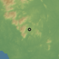 Shaded relief of the 60 km around Ayer Mawang, drawn from the GMTED2010 grid