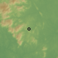 Shaded relief of the 60 km around Johol, drawn from the GMTED2010 grid
