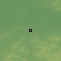 Shaded relief of the 60 km around Julau, drawn from the GMTED2010 grid