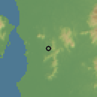 Shaded relief of the 60 km around Junjong, drawn from the GMTED2010 grid