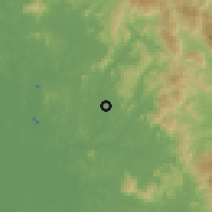 Shaded relief of the 60 km around Kajang Sungai Chua, drawn from the GMTED2010 grid