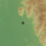 Shaded relief of the 60 km around Kampong Baharu, drawn from the GMTED2010 grid